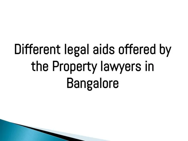 Property Lawyers in Bangalore