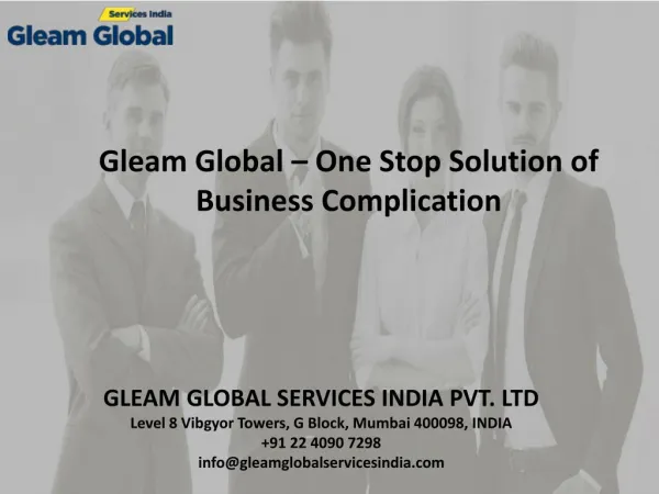 Gleam Global – One Stop Solution of Business Complication
