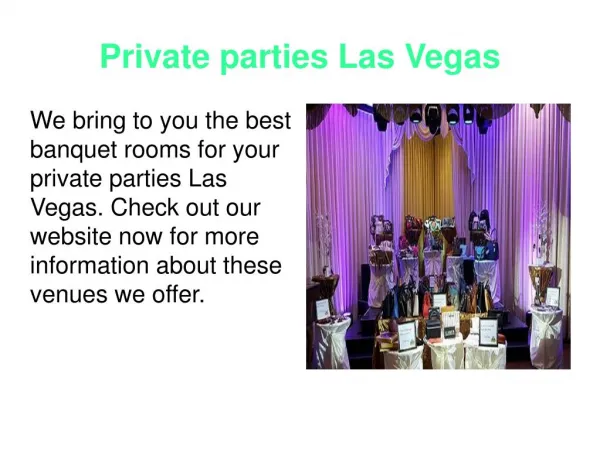 Private parties Las Vegas