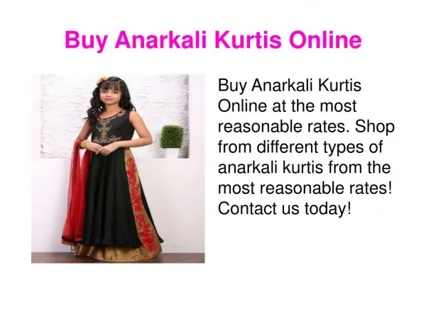 Buy Anarkali Kurtis Online