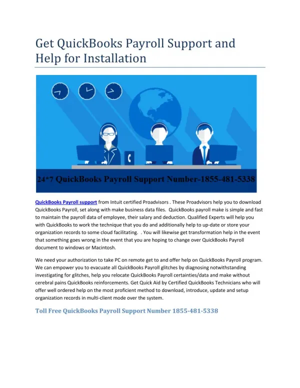 Get QuickBooks Payroll Support and Help for Installation