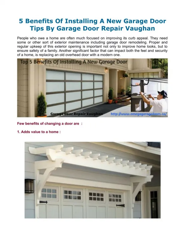 5 Benefits Of Installing A New Garage Door Tips By Garage Door Repair Vaughan