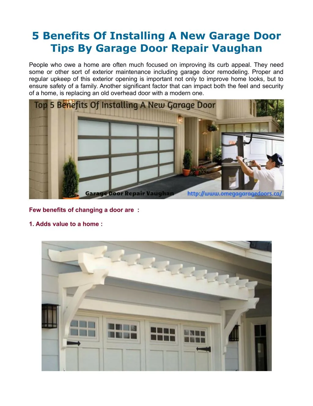 5 benefits of installing a new garage door tips