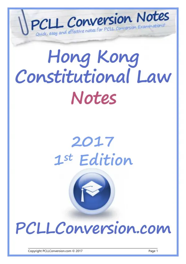 PCLLConversion.com Sample - Hong Kong Constitutional Law Notes