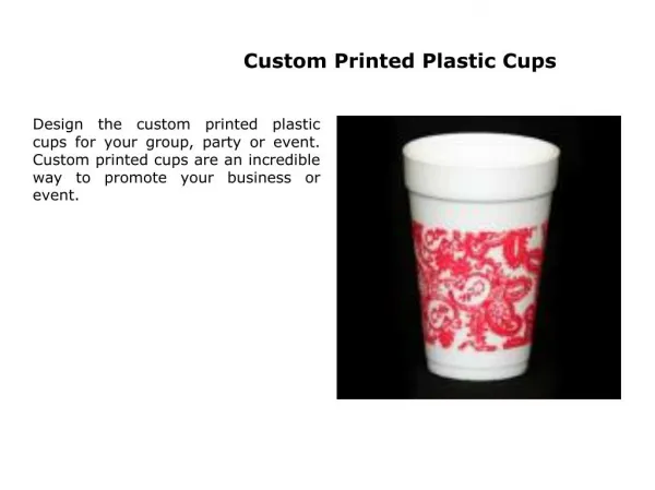 Custom Printed Plastic Cups