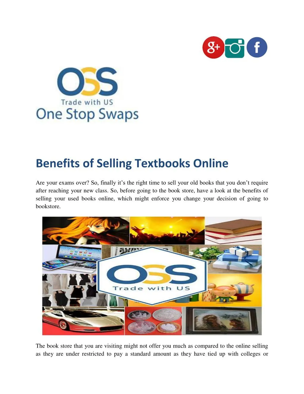 benefits of selling textbooks online