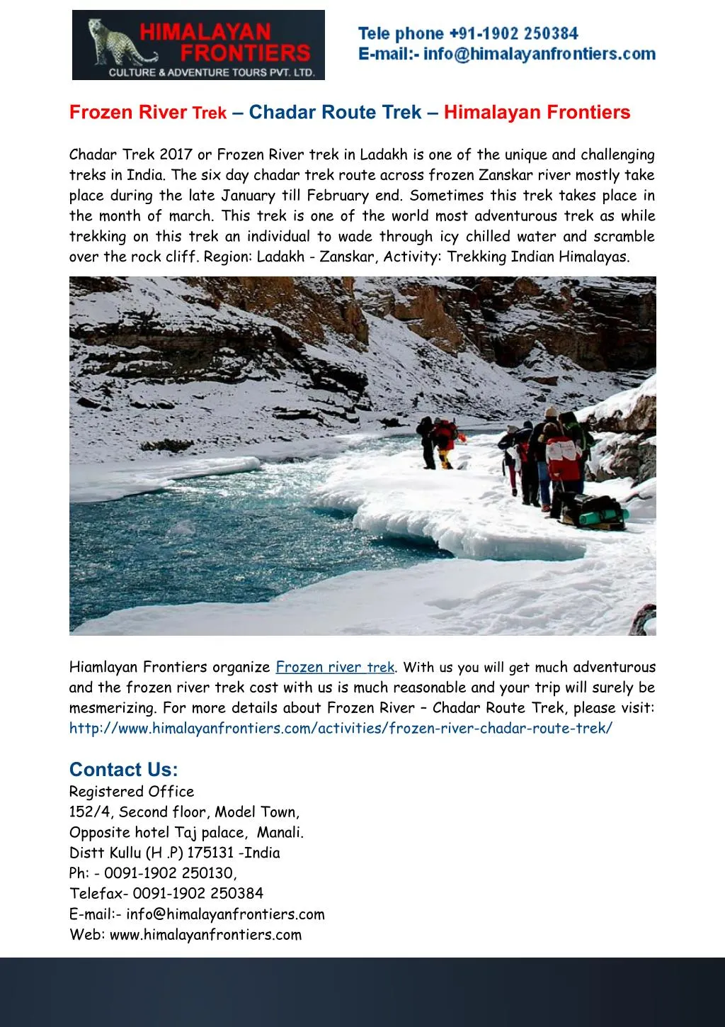 frozen river trek chadar route trek himalayan