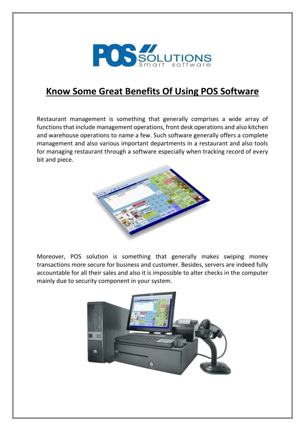 know some great benefits of using pos software