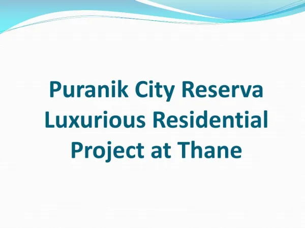 1 BHK Apartments in Puranik City Reserva Thane by RedCoupon
