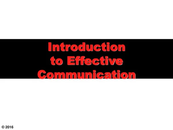 Intro to effective communication