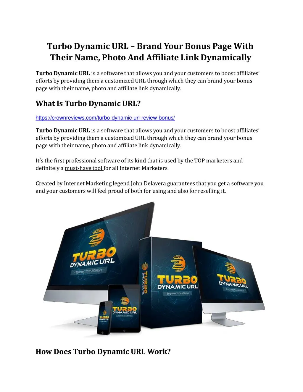 turbo dynamic url brand your bonus page with