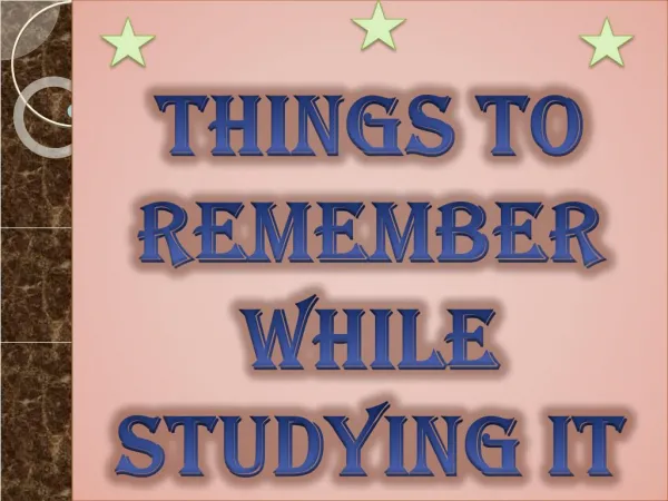 Things to remember while studying IT
