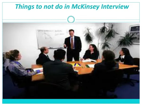 Things to not to do in Mckinsey Interview