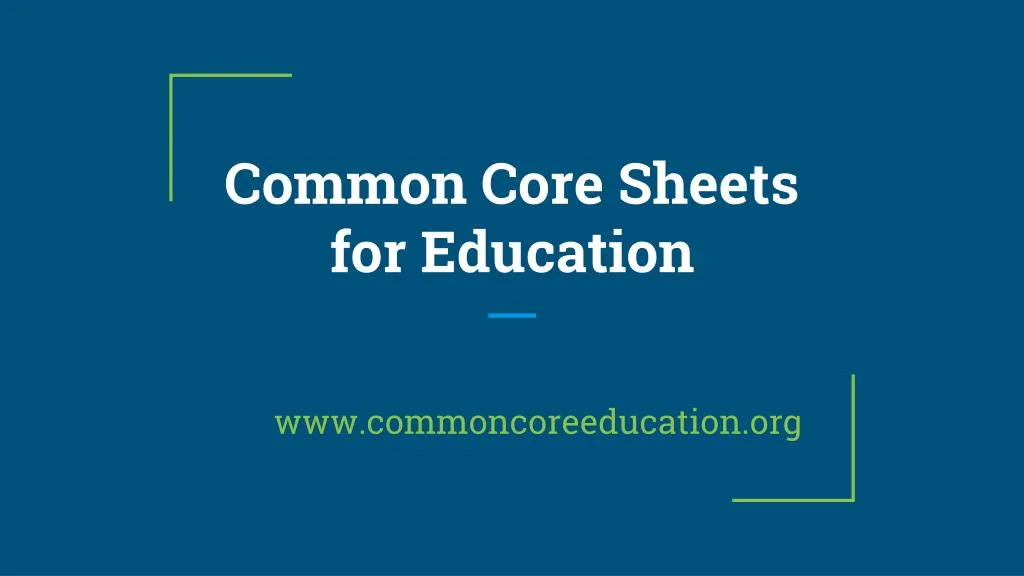 common core sheets for education