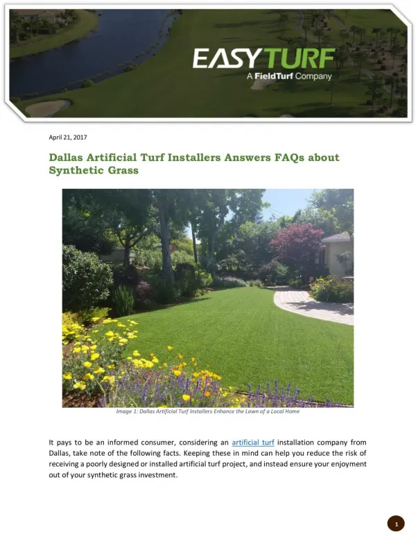 Dallas Artificial Turf Installers Answers FAQs about Synthetic Grass
