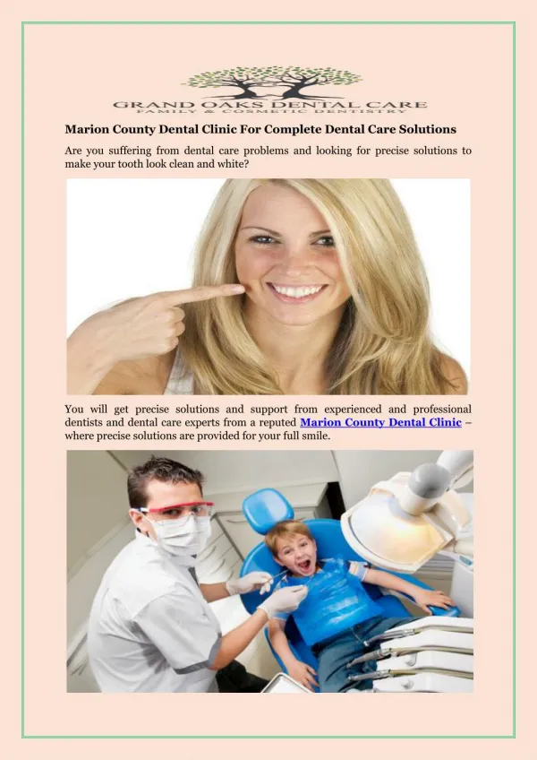 Marion County Dental Clinic For Complete Dental Care Solutions
