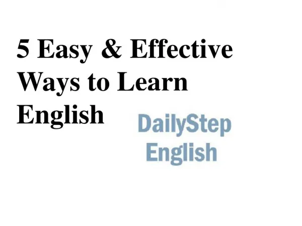 5 Easy & Effective Ways to Learn English