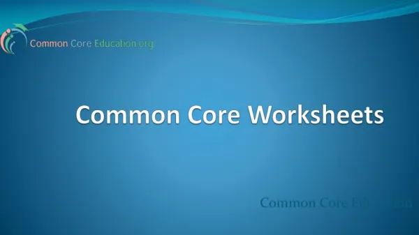 Common Core Worksheets PPT