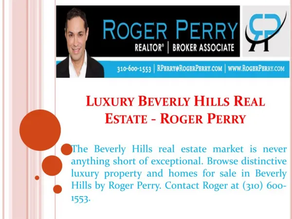 Luxury Beverly Hills Real Estate - Roger Perry