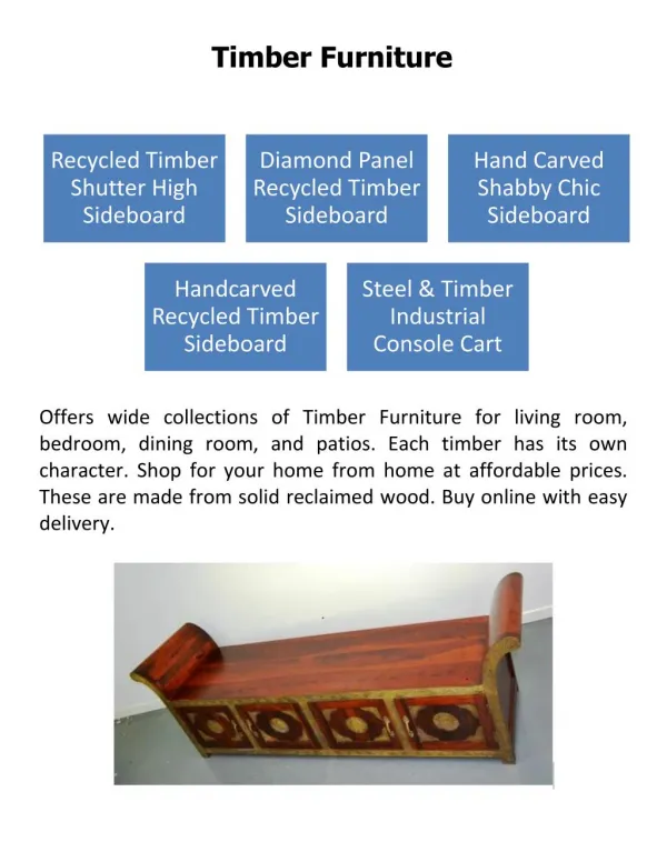 Timber Furniture