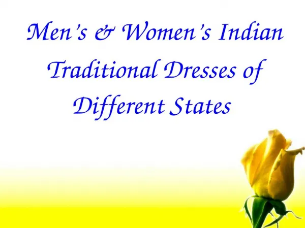 Indian Traditional Dresses of Men & Women