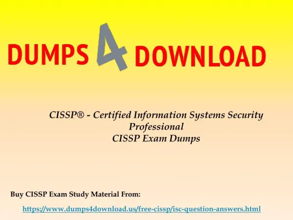 Download CISSP Braindumps - ISC CISSP Real Exam Questions Dumps4Download.us
