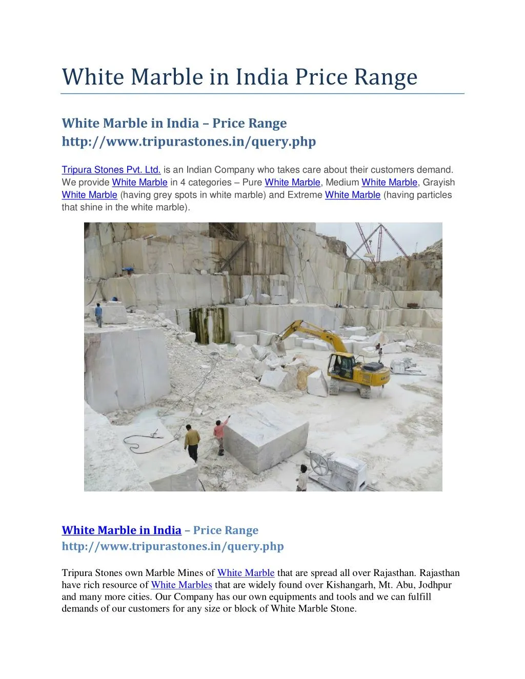 white marble in india price range