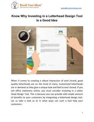 Know Why Investing in a Letterhead Design Tool Is a Good Idea - slide 1