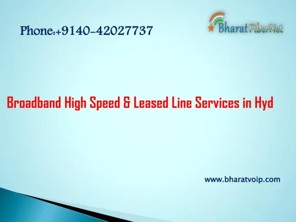 Broadband High Speed and Leased Line Services in Hyderabad