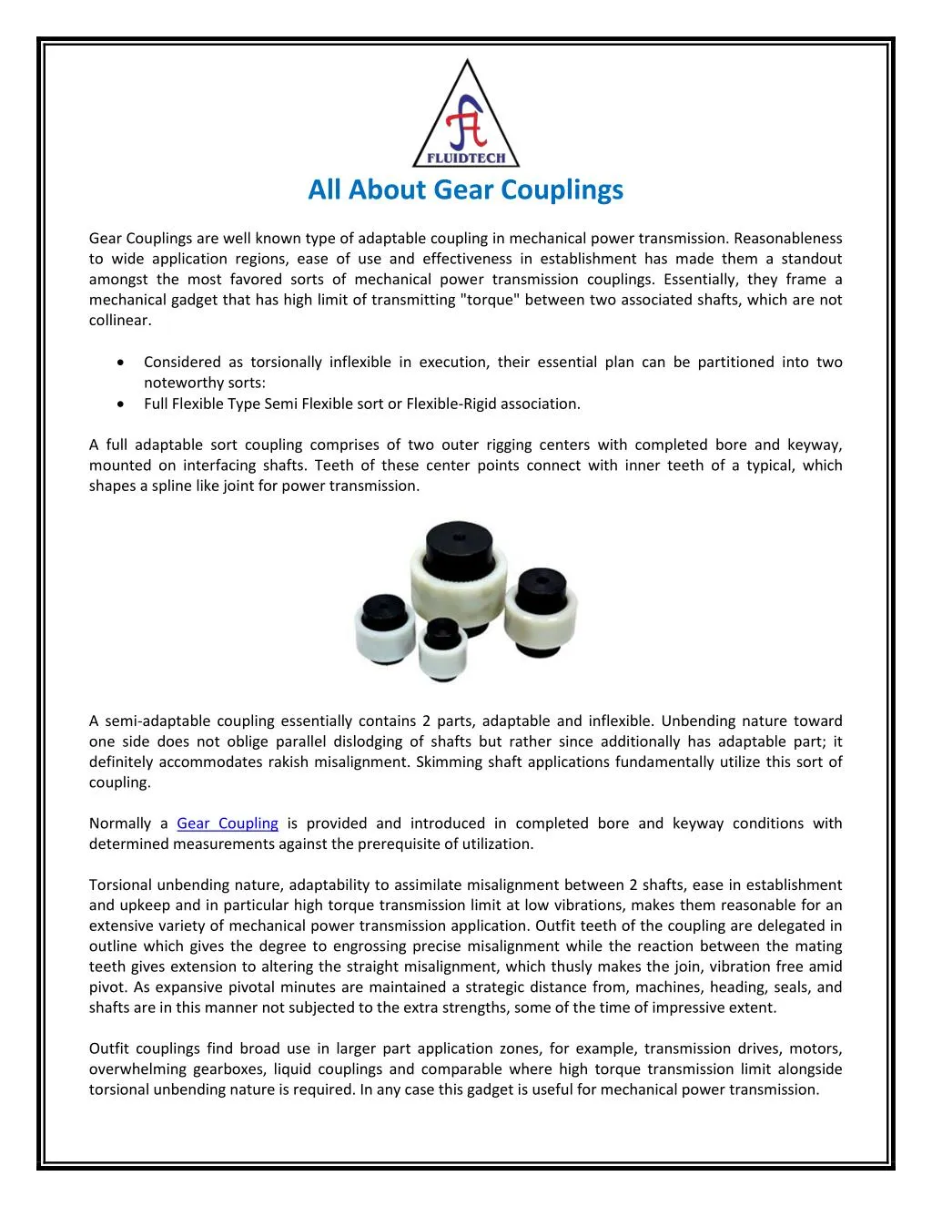 all about gear couplings