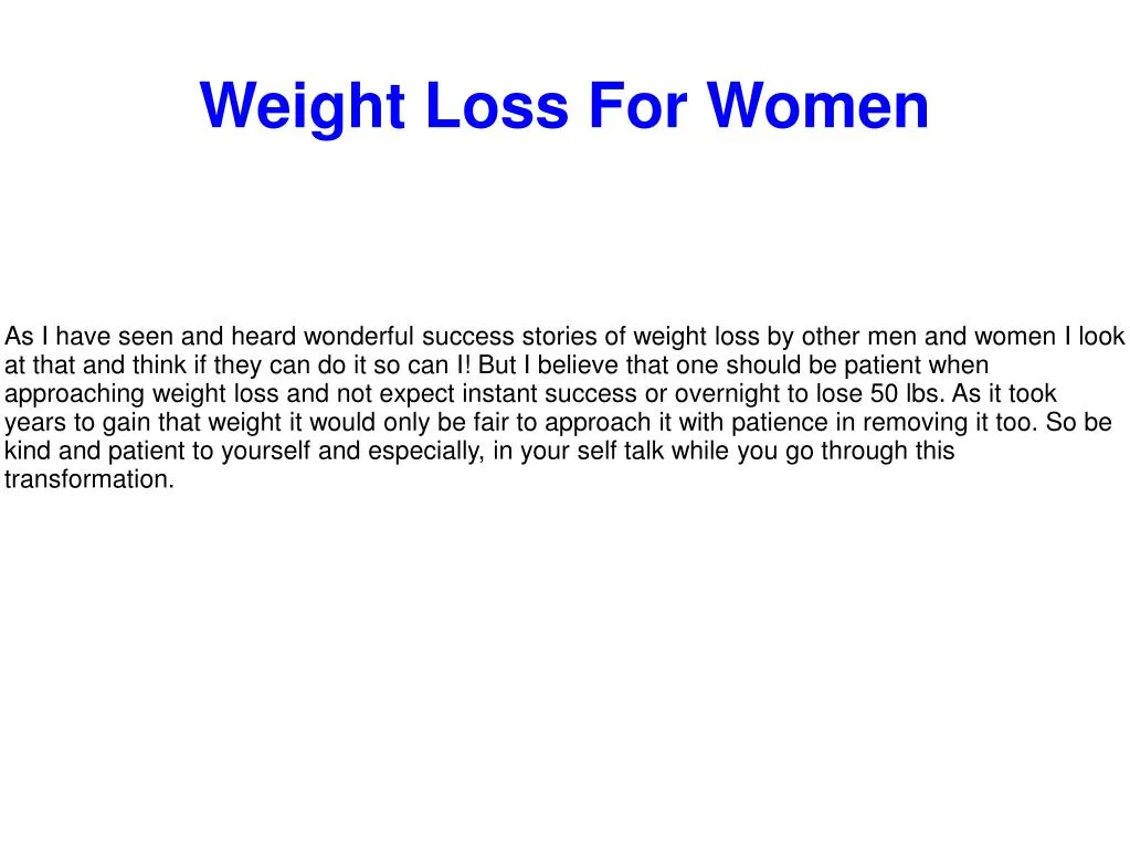 weight loss for women