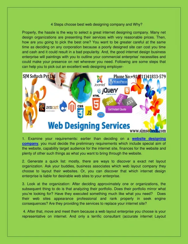4 Steps choose best web designing company and Why