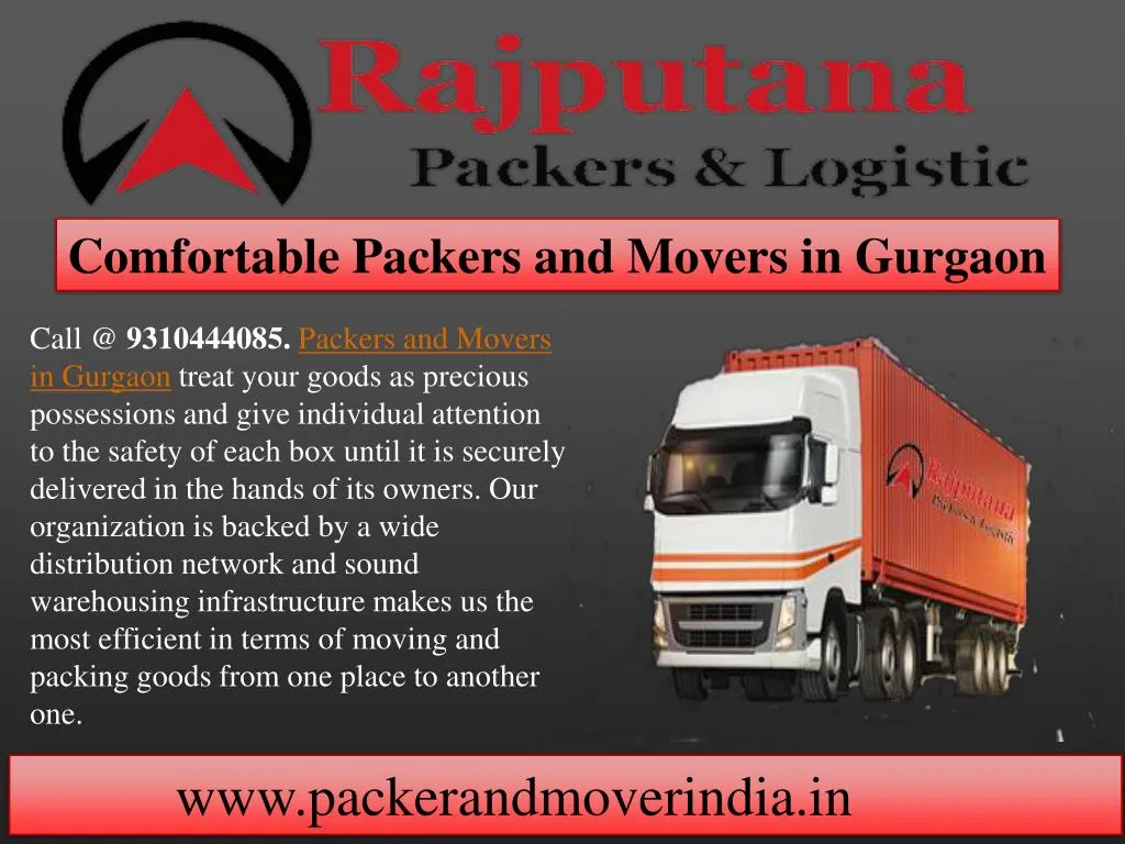 comfortable packers and movers in gurgaon