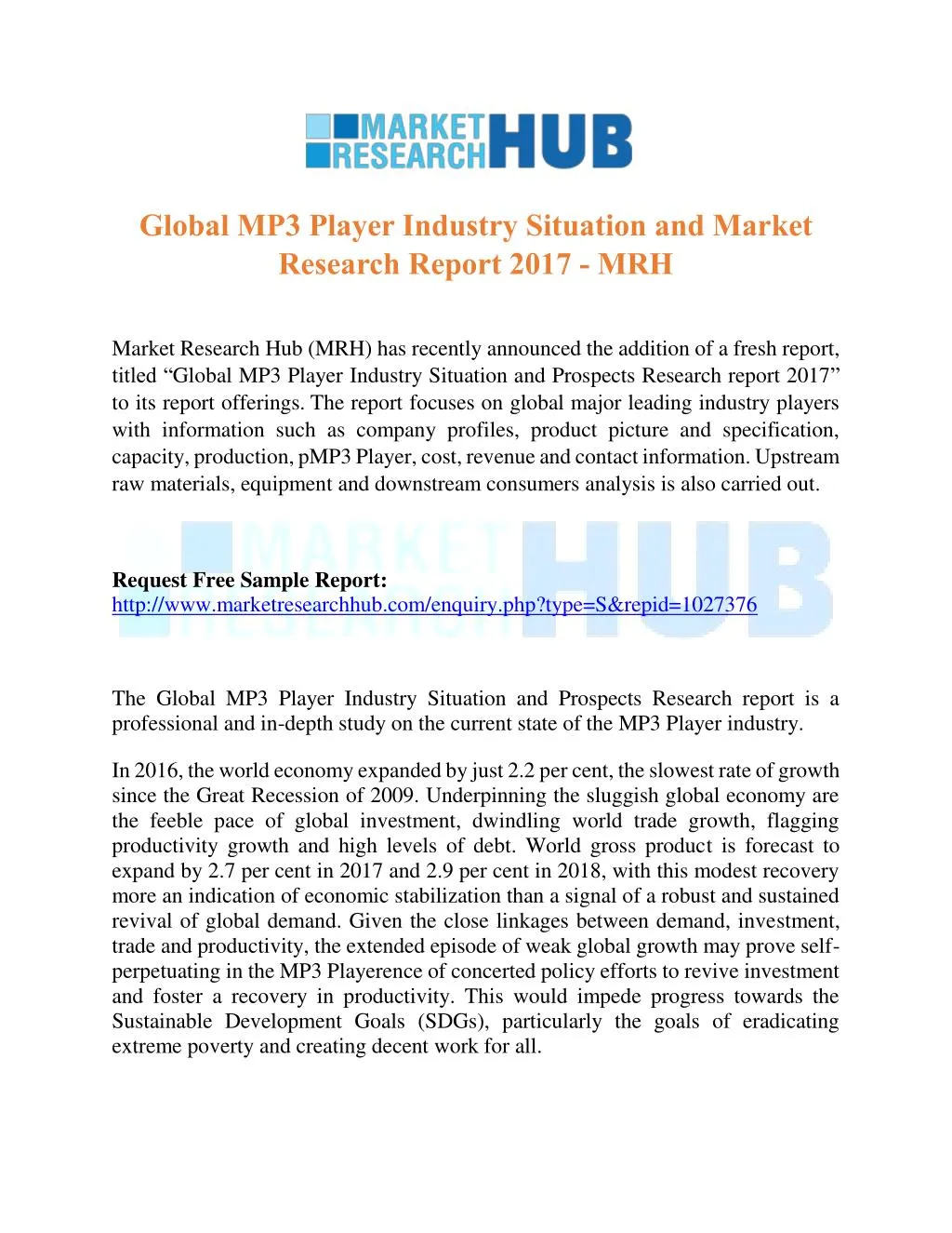 global mp3 player industry situation and market