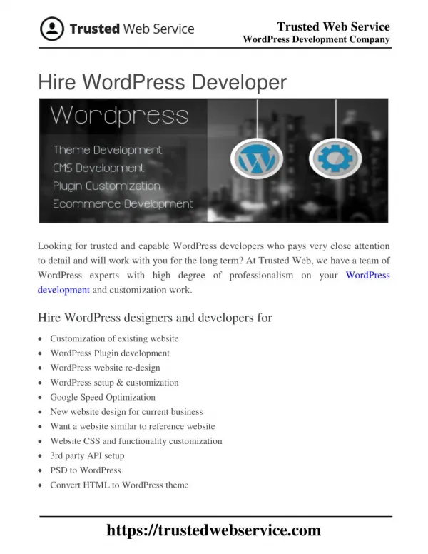 Hire WordPress Developer | WordPress Development Company in India