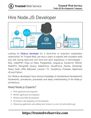 Hire Node.JS Developer | Node.JS Development Company in India - slide 1