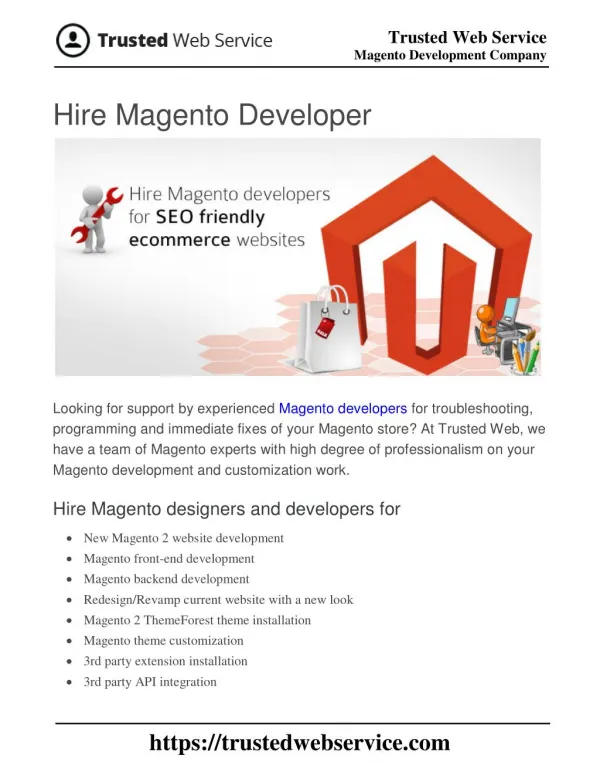 Hire Magento Developer | Magento Development Company in India