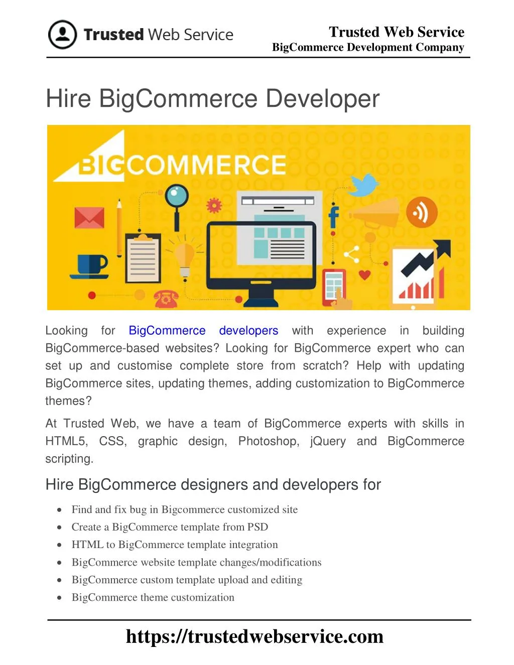 trusted web service bigcommerce development