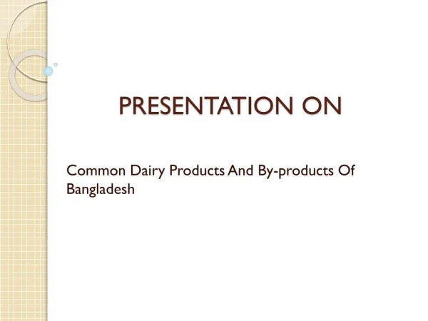 Milk product in Bangladesh