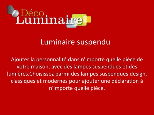 Luminaire suspendu