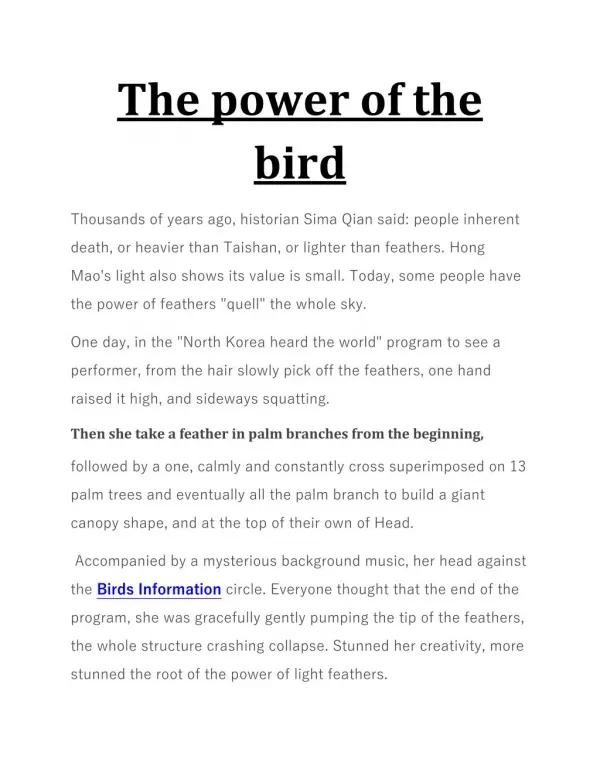 Birds Information