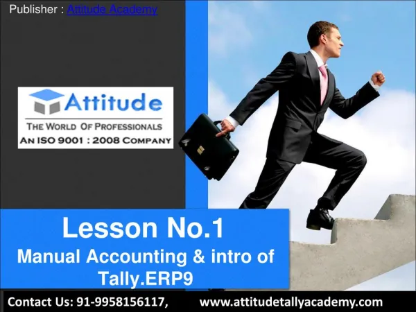 Manual Accounting & introduction of Tally.ERP9 - Lesson 1