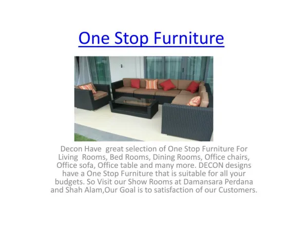 One Stop Furniture Store
