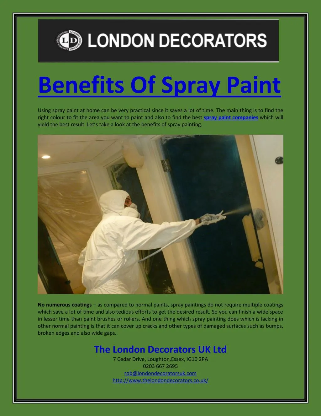 benefits of spray paint using spray paint at home