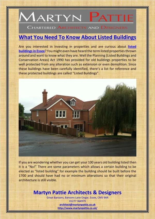 What You Need To Know About Listed Buildings
