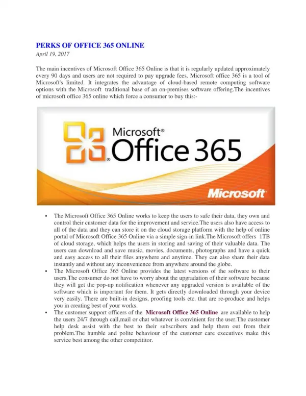 Perks of Office 365 Online