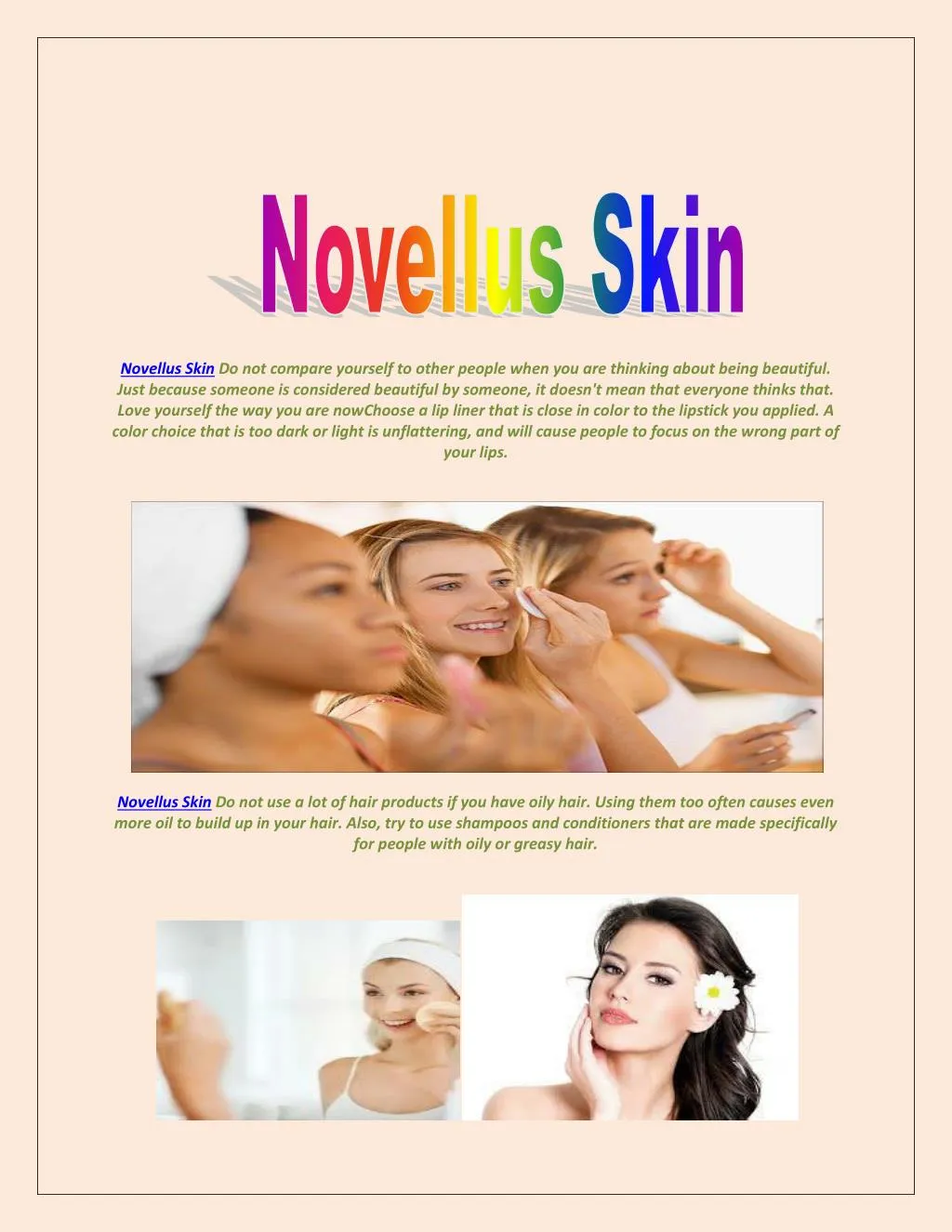 novellus skin do not compare yourself to other