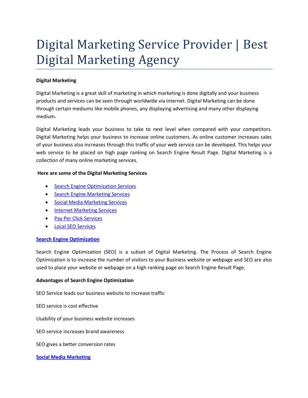 digital marketing service provider best digital