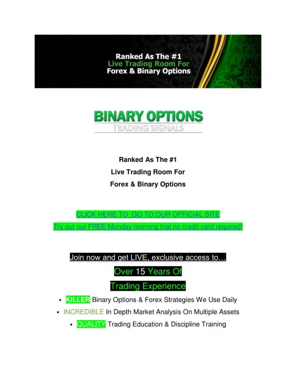 Binary options trading signals