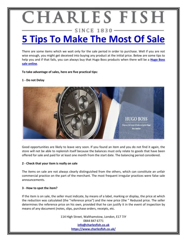 5 Tips To Make The Most Of Sale